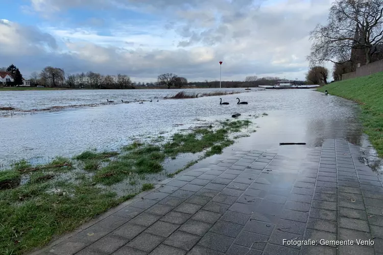 Hoogste waterstand in Venlo op 18 januari